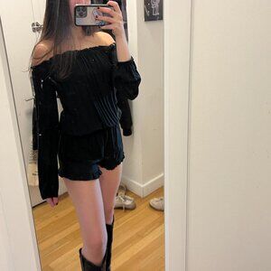 Brandy Melville Gabriella Long Sleeve Ruffle Romper. Style no longer sold
